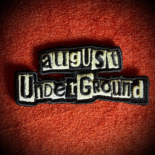 August Underground logo embroidered patch front view