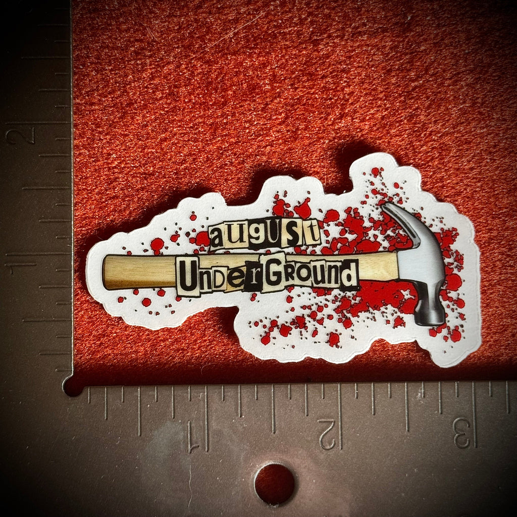 August Underground Bloody Hammer Sticker (Clear)
