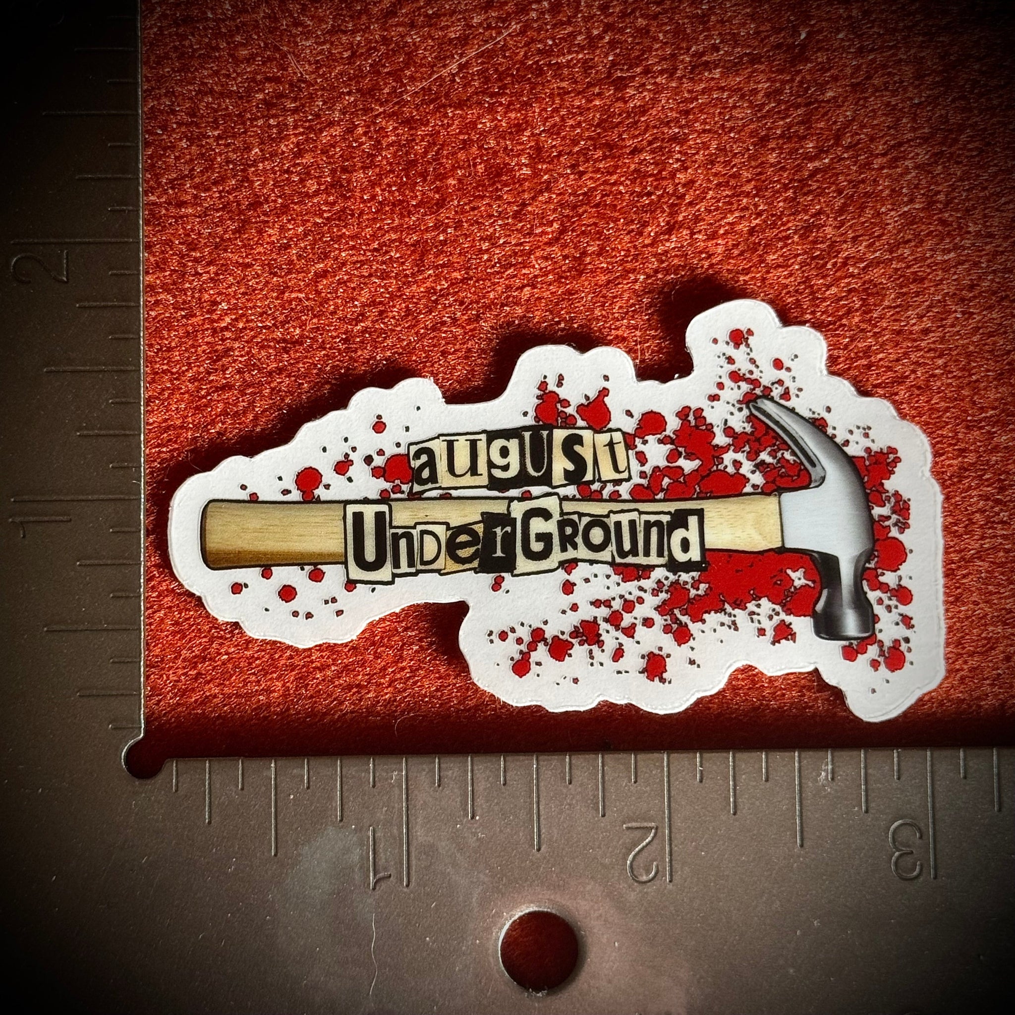 August Underground Bloody Hammer Sticker (Clear)