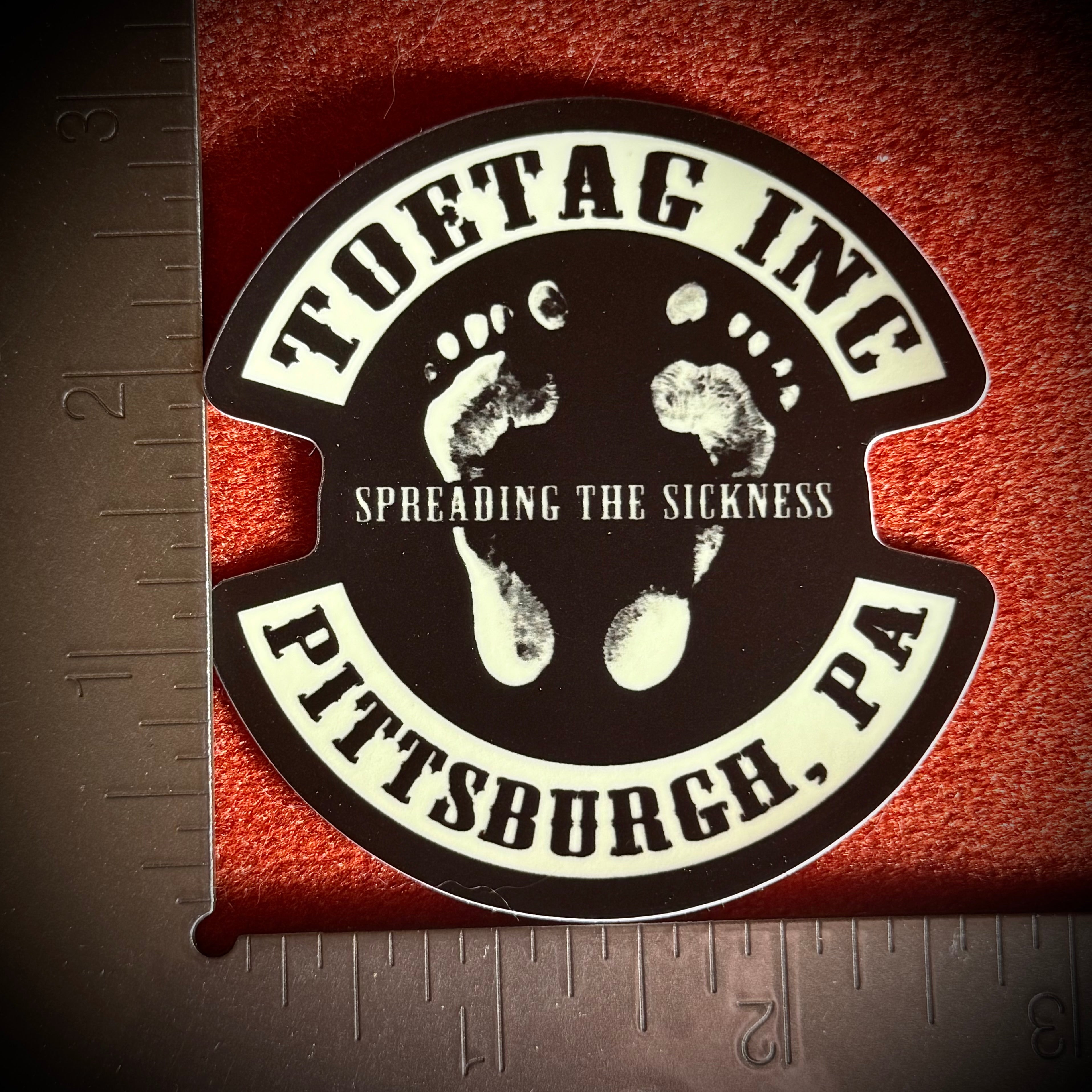 TOETAG Biker Logo Glow in the Dark Sticker
