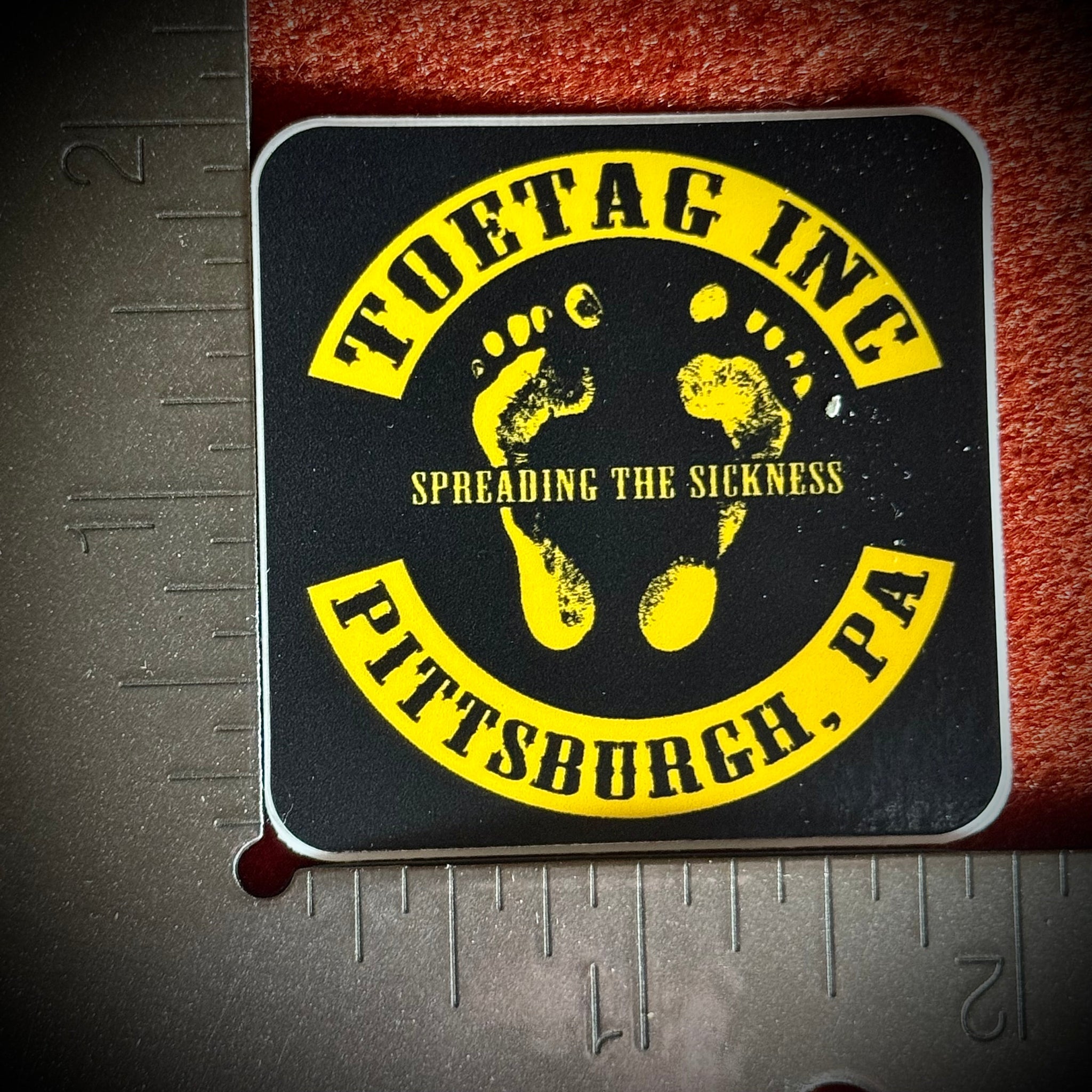 Black & Gold TOETAG Biker Logo Sticker